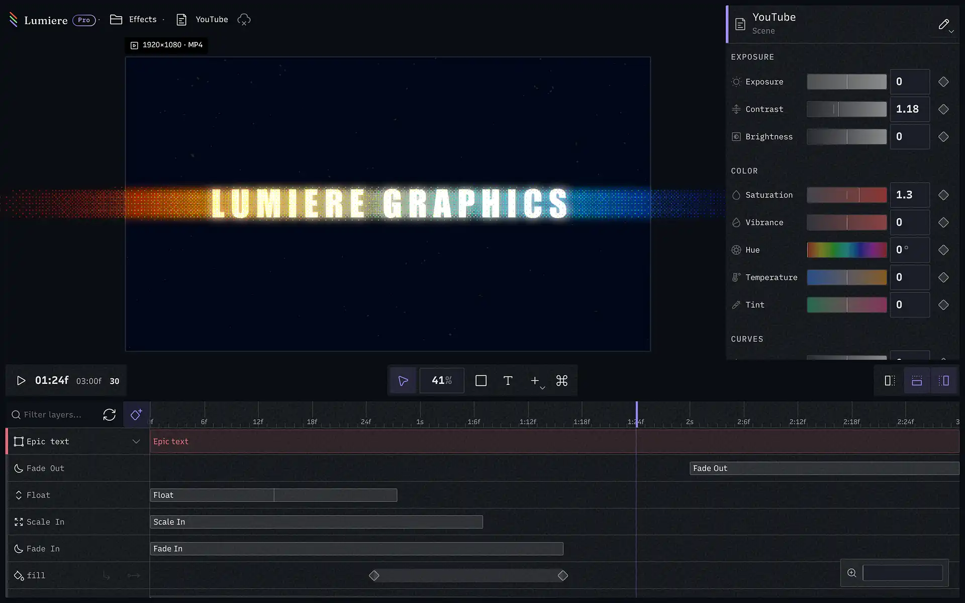 Lumiere Graphics Screenshot